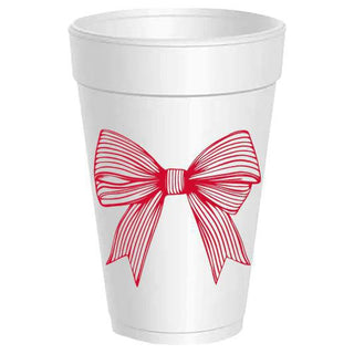 Red striped bow styrofoam party cup – 16 oz

Holiday red bow styro cup – disposable drinkware

Striped bow printed styrofoam cup – festive design

Christmas red bow styro cups for parties and gatherings