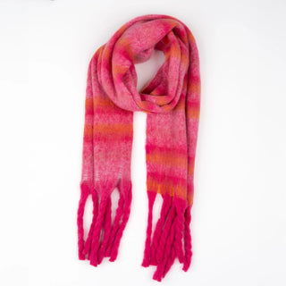 Pink Multi Striped Scarf