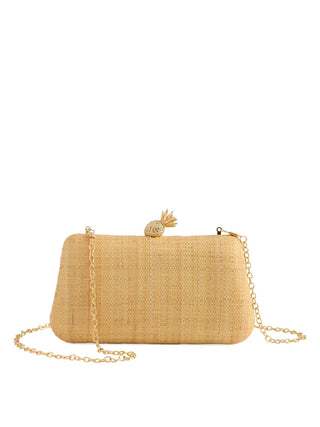 Shiraleah Piña minaudiere clutch with pineapple clasp