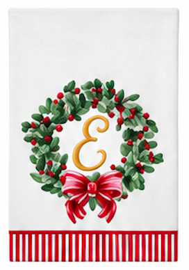Initial Guest Napkin Kit Wreath & Ribbon