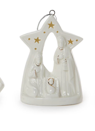 Starry Manger Light-Up Keepsake Ornament with Nativity Scene