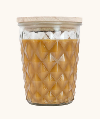 Swan Creek Leather Candle in vintage glass jar with wood lid

Leather Timeless Jar Candle by Swan Creek

Warm tan soy candle with diamond-cut glass and wood lid

Leather-scented Swan Creek Candle in 12 oz jar

Rich leather fragrance candle in timeless glass jar