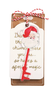 Santa Magic Key Tag featuring an acrylic Santa key attached to a festive acrylic sentiment tag with red and white cotton cord for Christmas traditions.
