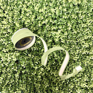 John Mark Sharp Dupion Double Fused Olive Ribbon, 1-inch decorative ribbon spool with soft textured finish.