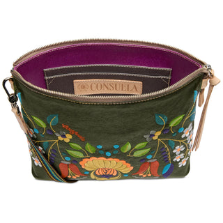 “Consuela Vic Downtown Crossbody with floral embroidery on olive green fabric”

“Olive green Consuela crossbody with embroidered floral details”

“Consuela Vic bag with adjustable woven strap and leather trim”

“Interior of Consuela Vic Crossbody with slide pocket and card slots”

“Floral embroidered Consuela Vic Downtown Crossbody made in Mexico”