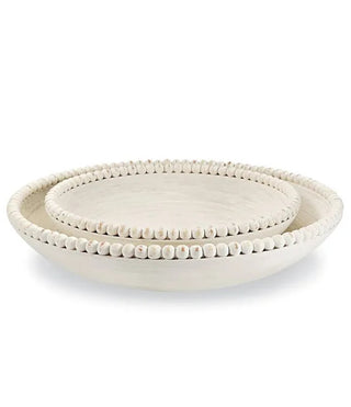 MudPie White Beaded Bowls