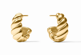 Julie Vos Ravello Statement Hoop Earrings in 24K gold plate