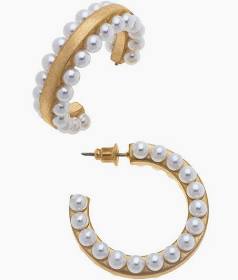 Ashlynn Pearl-Studded Hoop Earrings