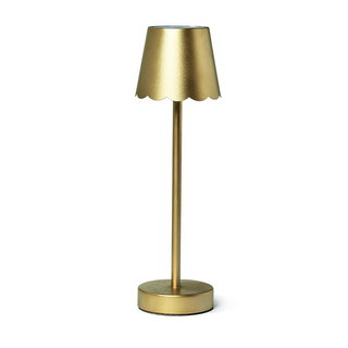 LED Cordless Table Lamp with Scalloped Edge Shade