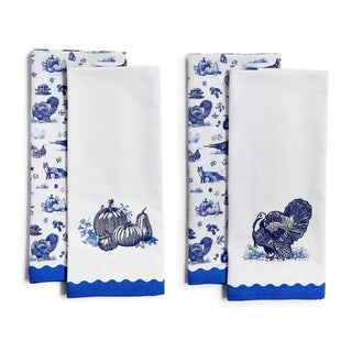 Falling For Blue Toile Dish Towels