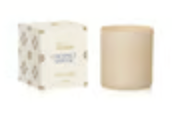 Capri Blue Terrazza Velluto Coconut Santal scented candle in an elegant cream frosted glass vessel with an embossed gold lid.
