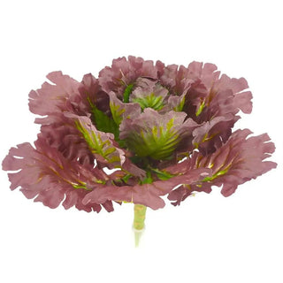 10.5-inch faux cabbage bush featuring 18 realistic mauve ornamental cabbage blooms with layered leaves, perfect for fall arrangements, centerpieces, and seasonal home décor.