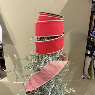 John Mark Sharp Dupion Splash Metallic Red Ribbon with shimmering metallic accents and premium decorative finish.