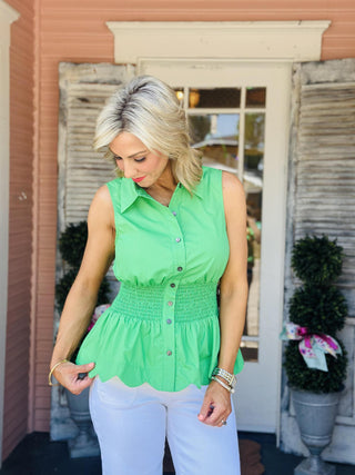 Belle Kelly Green Top