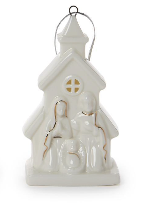 Starry Manger Light-Up Keepsake Ornament with Nativity Scene