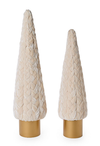 Braided Velvet Ribbon Trees With Wooden Base