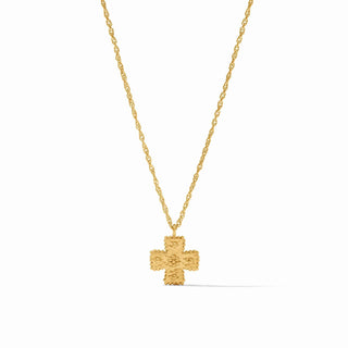Malta Canterbury Delicate Pendant Necklace by Julie Vos

24K gold plated cross pendant necklace

Julie Vos gold Canterbury cross necklace

Hammered gold cross pendant on delicate chain

Elegant gold beaded cross necklace by Julie Vos