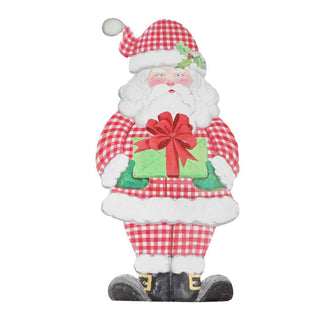 Gallery Gingham Santa Round Top