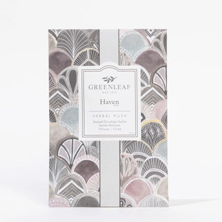 Greenleaf Haven scent candle with seashore breeze lavender musk fragrance