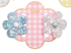 Resin flower claw hair clips set of two pastel colors