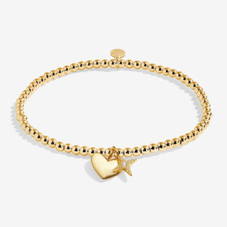 A Little Blessed To Have A Daughter Like You gold bracelet with heart and star charm