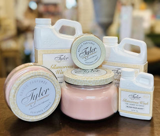 Tyler Candle Company Bless Your Heart candle in glass jar with sweet vanilla citrus scent