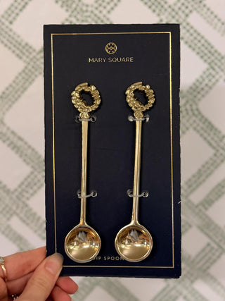 Gold Wreath Dip Spoon Set by Mary Square