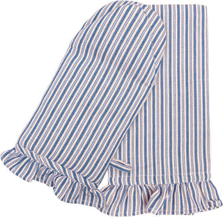 Stripe Oven Mitt and Tea Towel Set with red blue and green striped kitchen linens