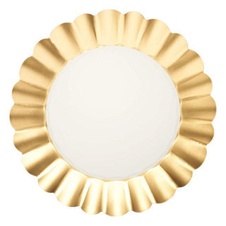 Gold scalloped dinner plate with white center

Elegant gold and white disposable dinner plate

Metallic gold scalloped edge party plate

Sophisticated gold paper dinner plate for holidays

Luxe gold-rimmed disposable plate for entertaining
