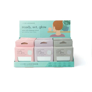 LED light up mini makeup mirror with 12 lights and compact travel design