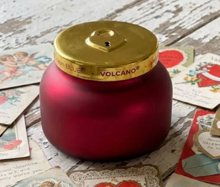 Red glass Capri Blue Love Lock Signature candle with gold heart lid, Volcano

Capri Blue Love Lock candle 19oz in red glass with embossed heart lock lid

Volcano scented Capri Blue candle with gold heart lid on rustic tabletop

Romantic red Capri Blue Love Lock candle with signature Volcano fragrance

Decorative red glass candle with gold heart locket lid by Capri Blue