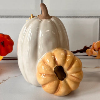 Mud pie Two Pumpkin Toothpick Holder