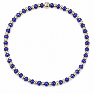 Game Day Blue & Gold Bracelet with gold filled beads and cobalt Czech glass