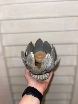 Metal Lotus Votive Candle Holder