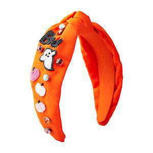 Halloween Beaded Headband "Orange"