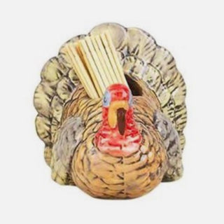 Mudpie Turkey Toothpick Holder Brown