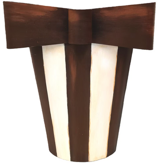 Chocolate Striped Bow Pocket Round Top