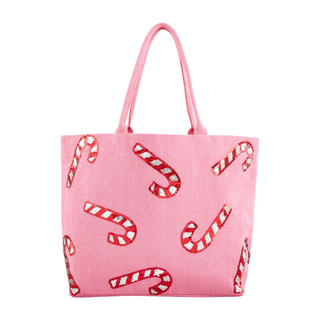 Candy Cane Holiday Sparkle Tote