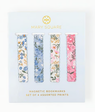 Magnetic Bookmark Petal Charm set of four floral magnetic bookmarks by Mary Square