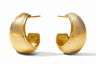 Julie Vos Cobblestone Statement Hoop Earrings in 24K gold plate