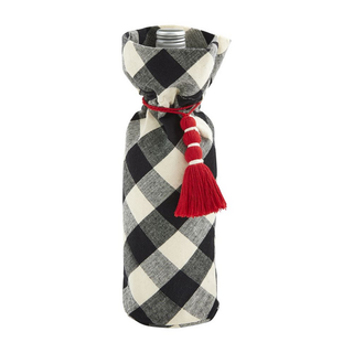 Black Buffalo Plaid Wine Bag