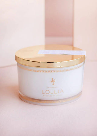 Lollia Relax lavender honey perfumed shower gel with floral pink packaging
