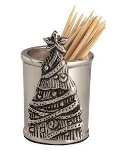 Christmas tree aluminum toothpick holder with wooden toothpicks

Festive tree-shaped cast aluminum toothpick caddy

Holiday-themed toothpick holder with Christmas tree detail

Christmas tree toothpick holder set with included wooden toothpicks