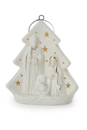 Starry Manger Light-Up Keepsake Ornament with Nativity Scene