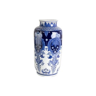 Blue and White Chinoiserie Vase 14.5”