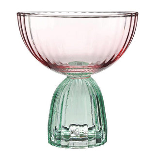 Coupe Glass - Green/Pink