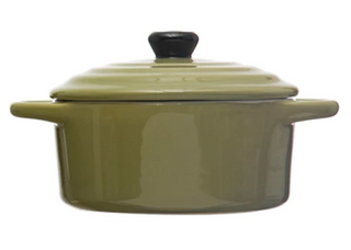 1 cup stoneware mini baker with lid in neutral colors