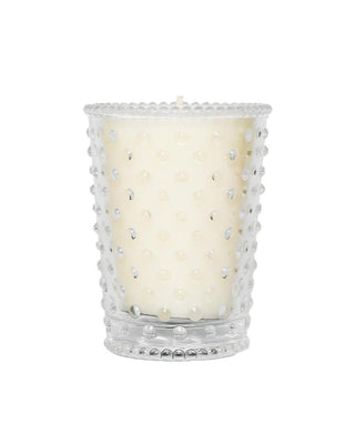 Scotch Pine Votive Hobnail Glass Candle in clear glass jar

Small soy wax candle with pine scent in hobnail glass holder

Hand-poured Scotch Pine votive candle with winter fragrance

3.5 oz pine-scented candle in textured hobnail glass

Votive candle with woodsy pine scent and vintage hobnail design