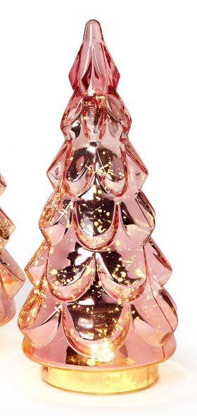 Set of two pink mercury glass Christmas trees with LED lights

Light-up pink mercury glass Christmas trees holiday décor set

Pair of pink mercury glass Christmas trees with shimmering LED glow

Elegant mercury glass LED Christmas trees in pink, set of two sizes