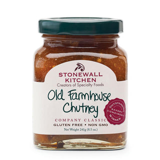 “Stonewall Kitchen Old Farmhouse Chutney jar”

“Fruit and spice chutney with apples and cranberries”

“Savory Old Farmhouse Chutney for meats and cheese”

“Stonewall Kitchen chutney with mixed fruits and spices”

“Jar of Old Farmhouse Chutney for cooking and entertaining”